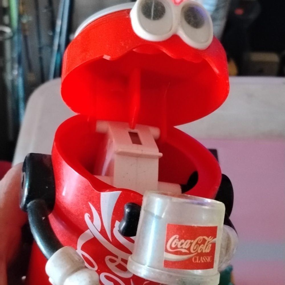 Coca-Cola Red Can Character Coin Bank with Glass and Mini Bottles - Picture 3 of 4